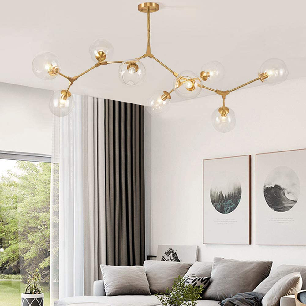Valentina Nordic Modern Glass Pendant Light Clear Bubble - Cueteks