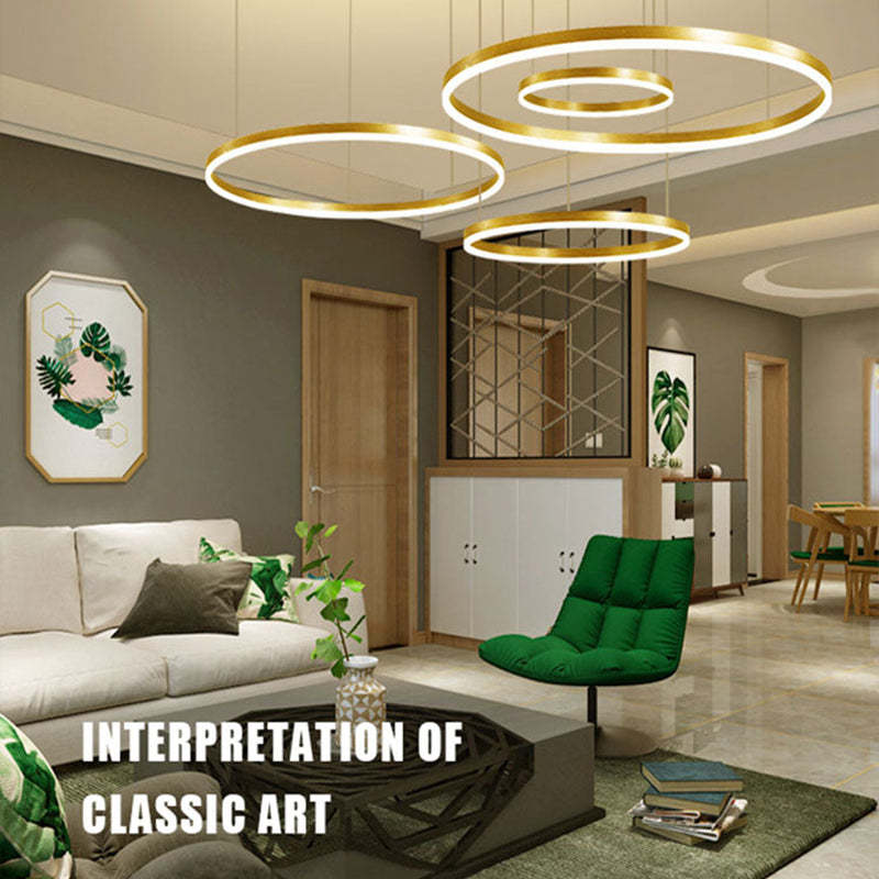 Arisha Modern Pendant Light Tir-Circle Black/Gold/Coffee Metal - Cueteks