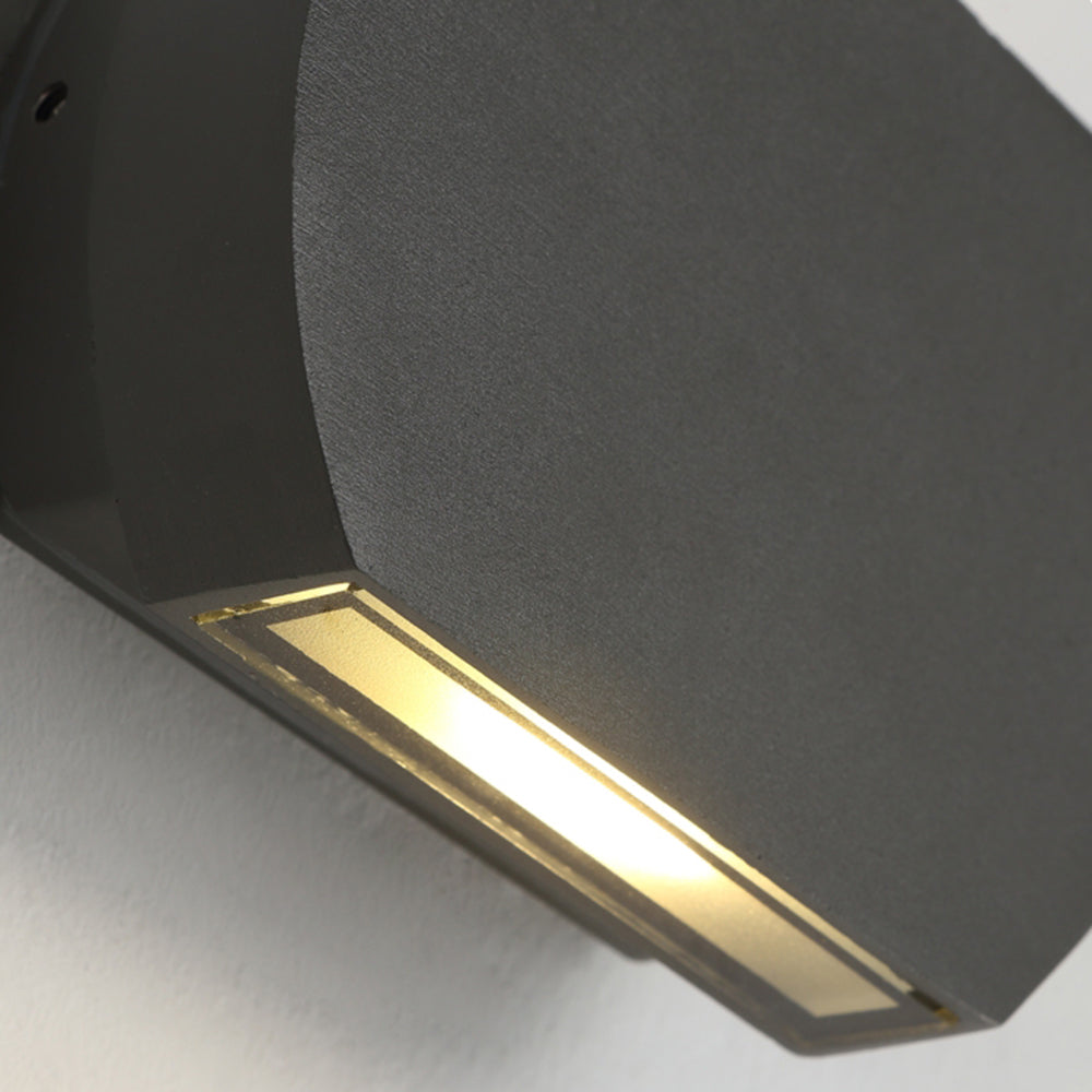 Orr Minimalist Geometric Metal Outdoor Wall Lamp, Black/Gray - Cueteks
