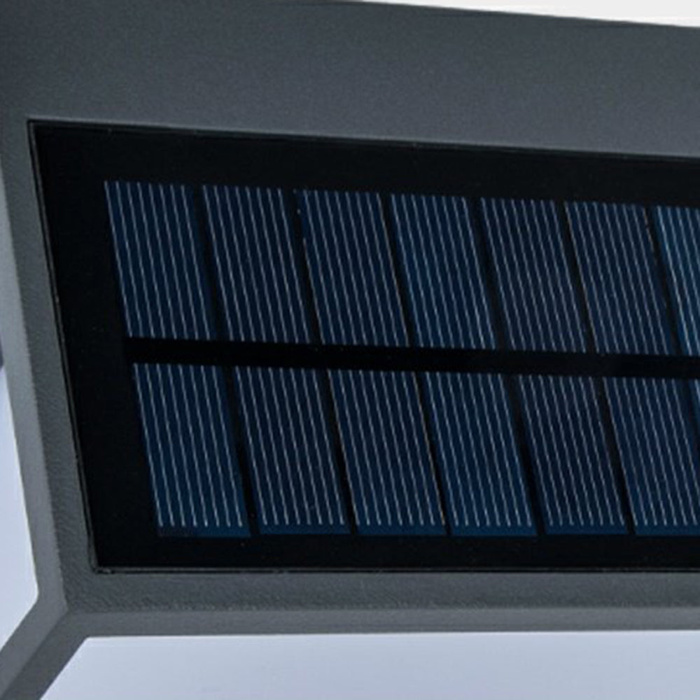 Orr Modern Rectangular Acrylic Sensor Solar Powered Outdoor Wall Lamp, Black - Cueteks
