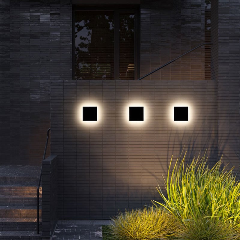 Orr Minimalist Round/Square Outdoor Wall Lamp LED Black/White - Cueteks