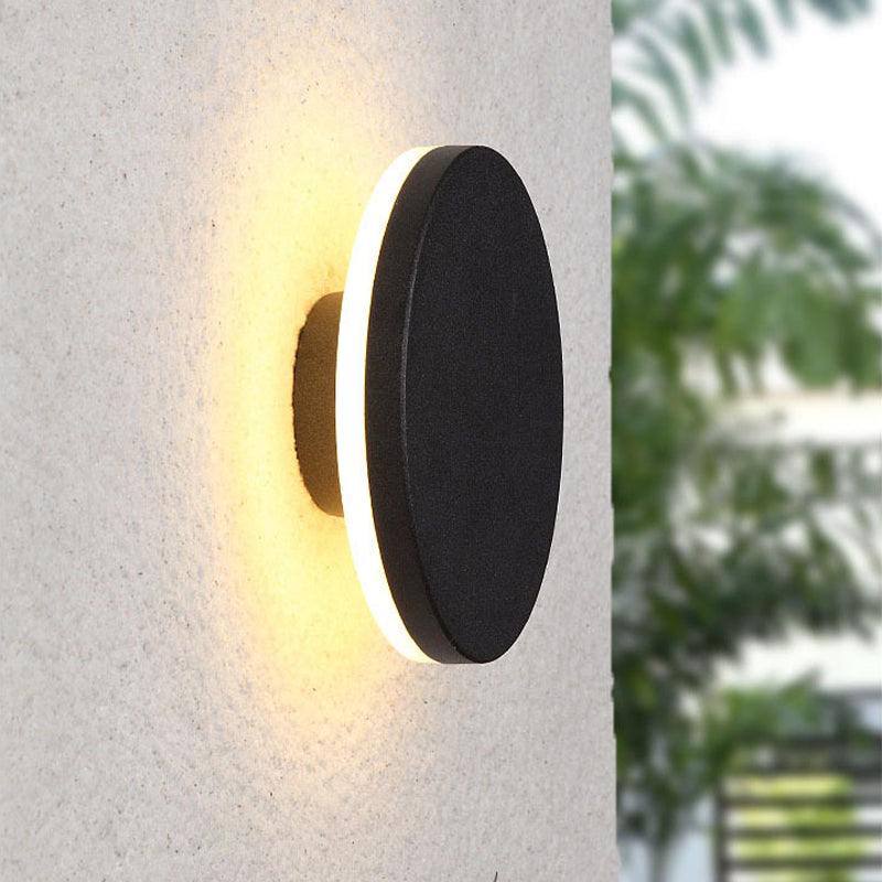 Orr Minimalist Round/Square Outdoor Wall Lamp LED Black/White - Cueteks