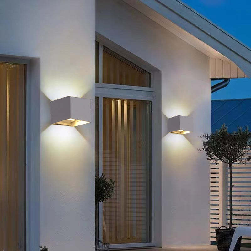 Orr Modern Adjustable Square Outdoor Wall Lamp LED, Black/White - Cueteks