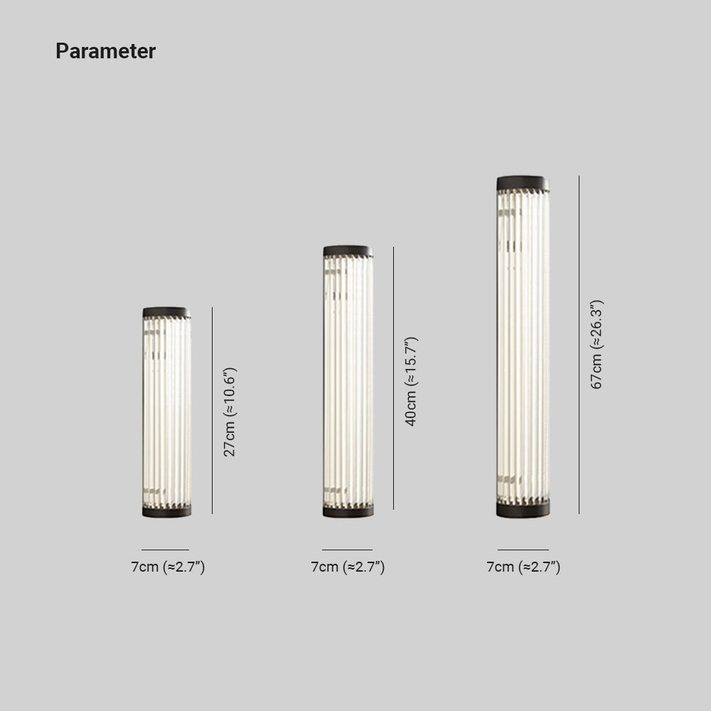 Orr Modern Semi-Cylindrical Metal/Glass Outdoor Wall Lamp, Black - Cueteks