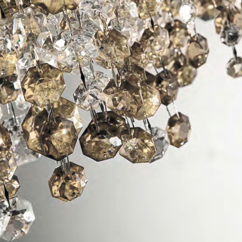 Close-up of the faceted hanging crystal pieces