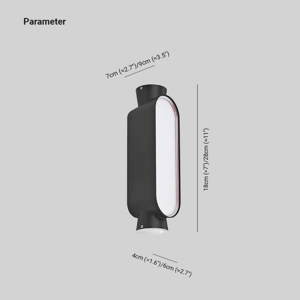 Pena Minimalist Up/Down Acrylic Outdoor Wall Lamp, Black/White - Cueteks