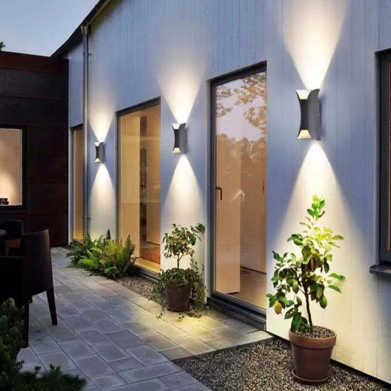 Orr Modern LED Outdoor Wall Light Gold/White Garden/Corridor - Cueteks