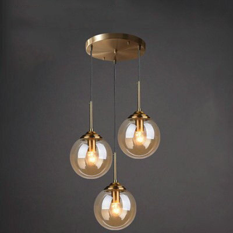 Valentina globe pendant light with gold-tone fittings