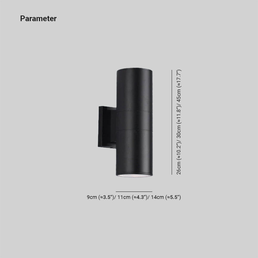 Orr Minimalist Metal Double-headed Outdoor Wall Lamp, Black - Cueteks