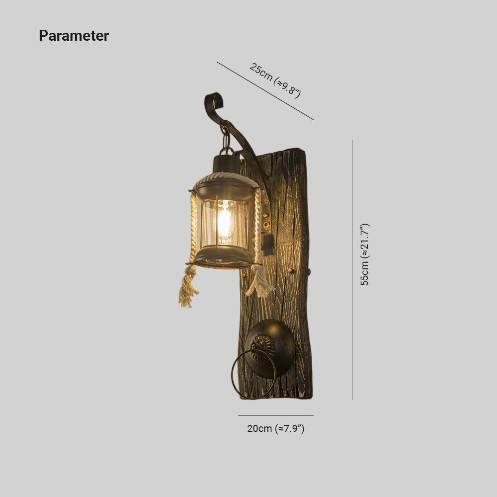 Alessio lantern wall lamp diagram labelled 55 cm, 20 cm and 25 cm