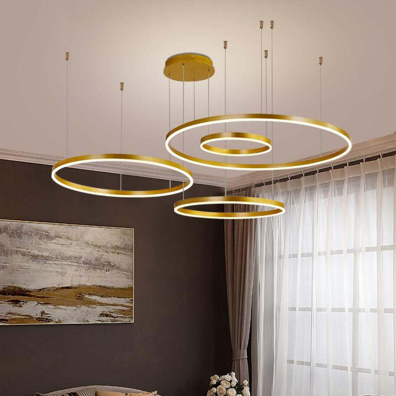 Arisha Modern Pendant Light Tir-Circle Black/Gold/Coffee Metal - Cueteks