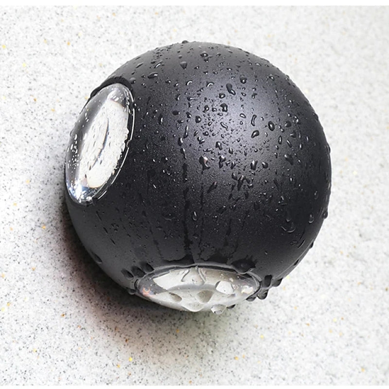 Orr Outdoor Wall Lamp Globe/Cruciform Ray Modern,Aluminum, Black, Garden - Cueteks