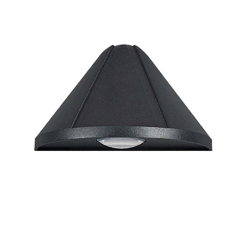 Orr Modern Cone Metal Outdoor Wall Lamp, Black - Cueteks