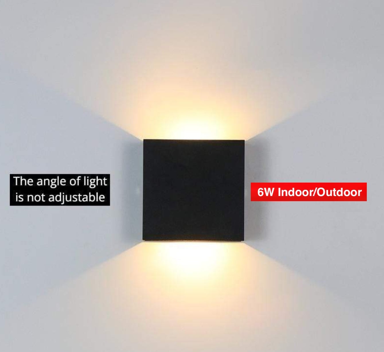 Orr Modern Adjustable Square Outdoor Wall Lamp LED, Black/White - Cueteks