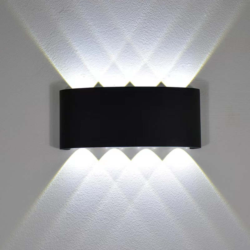 Orr Modern Rectangular Metal Outdoor Wall Lamp, Black/White, Water-wave - Cueteks