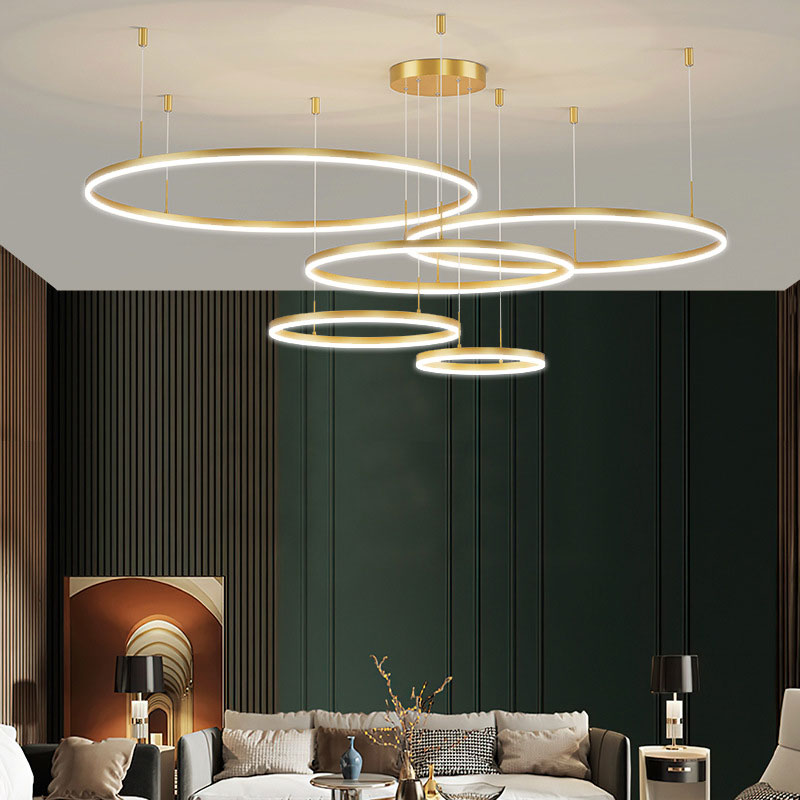 Arisha Modern Pendant Light Tir-Circle Black/Gold/Coffee Metal - Cueteks