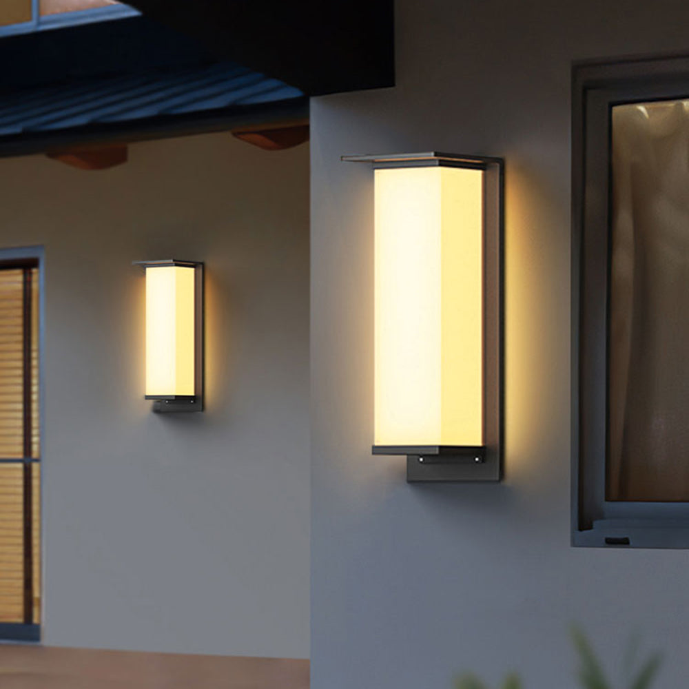 Orr Moden Solar Rectangular Metal/Acrylic Outdoor Wall Lamp, White/Black - Cueteks