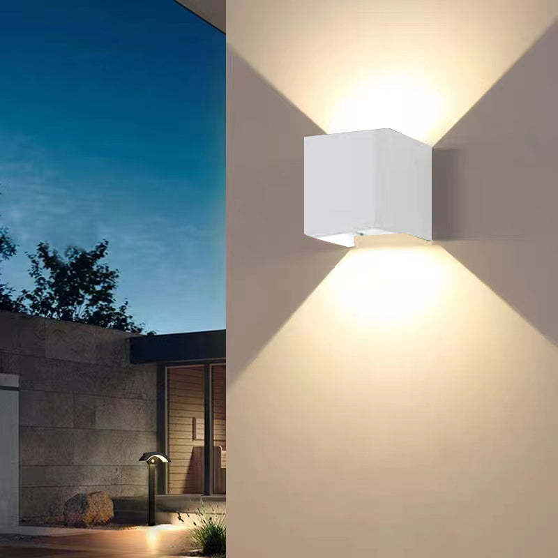 Orr Modern Adjustable Square Outdoor Wall Lamp LED, Black/White - Cueteks