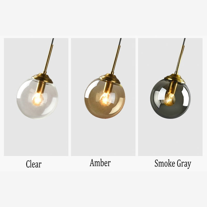 Valentina Designer Bubble Glass Pendant Light Smoke/Clear/Amber - Cueteks
