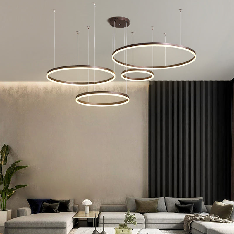 Arisha Modern Pendant Light Tir-Circle Black/Gold/Coffee Metal - Cueteks