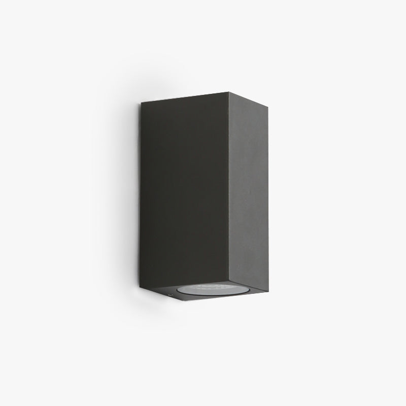 Orr Minimalist Metal Square Outdoor Wall Lamp, Black - Cueteks