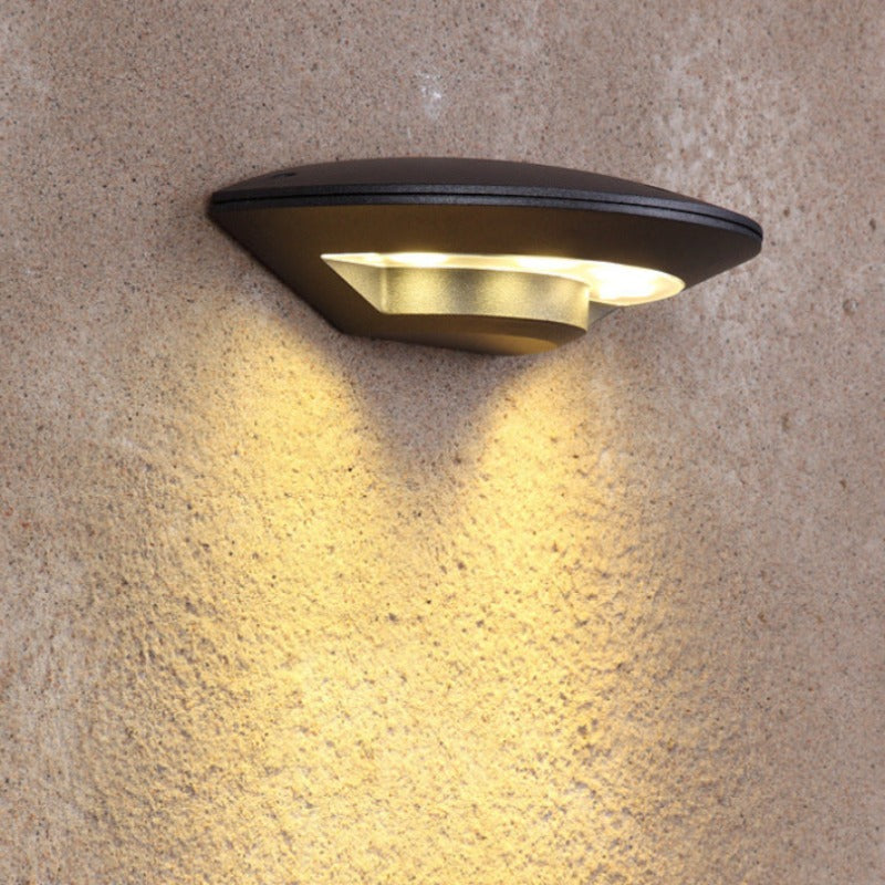Orr Wall Lamp Flying Saucer, Metal LED, Black, Outdoor - Cueteks