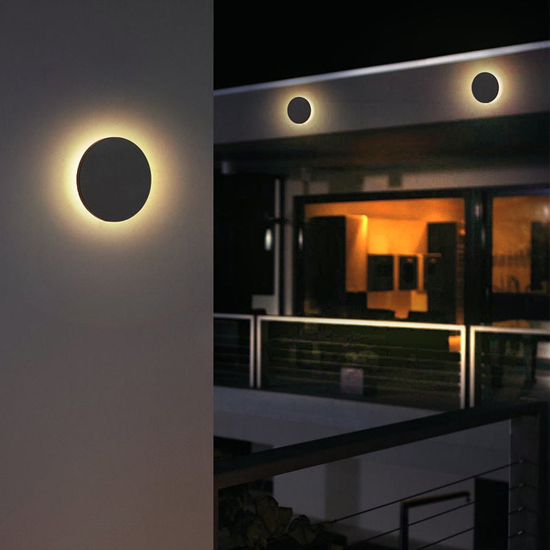 Orr Minimalist Round/Square Outdoor Wall Lamp LED Black/White - Cueteks