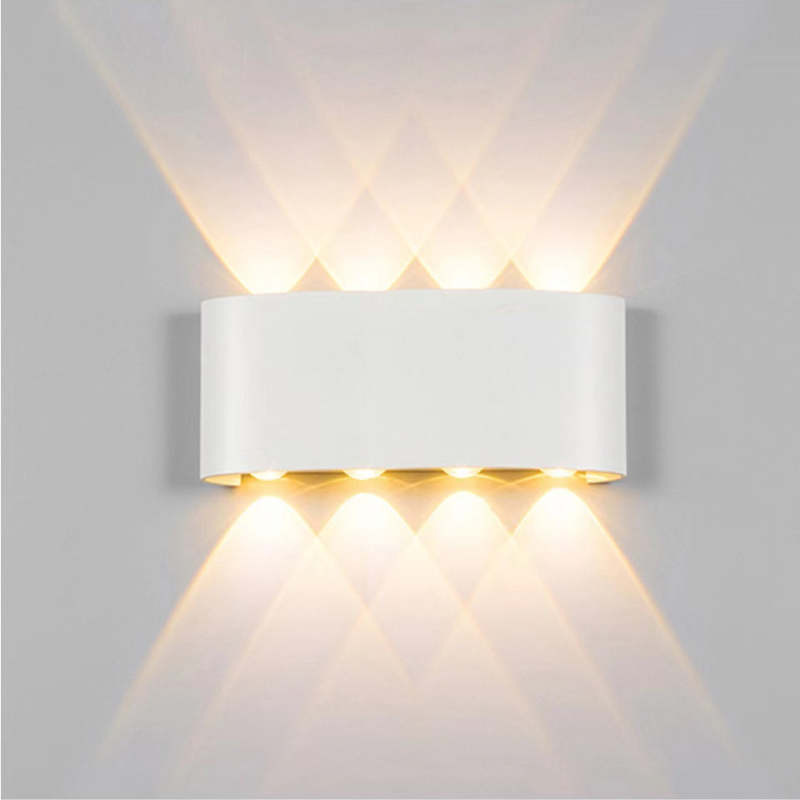 Orr Modern Rectangular Metal Outdoor Wall Lamp, Black/White, Water-wave - Cueteks