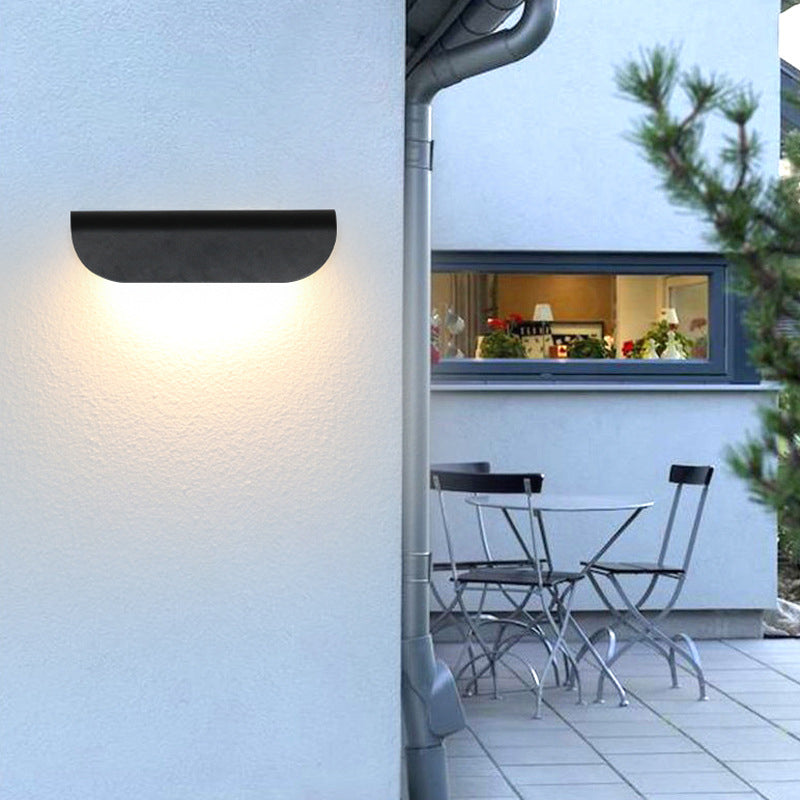 Orr Modern Outdoor Wall Lighting, Waterproof, Curved, Black & White - Cueteks