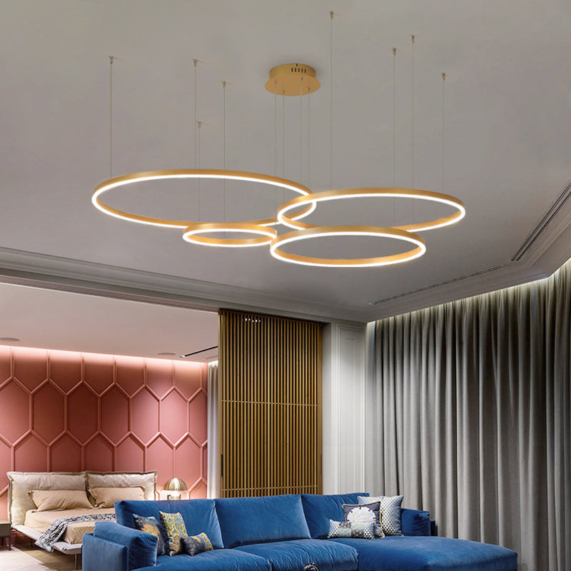 Arisha Modern Pendant Light Tir-Circle Black/Gold/Coffee Metal - Cueteks
