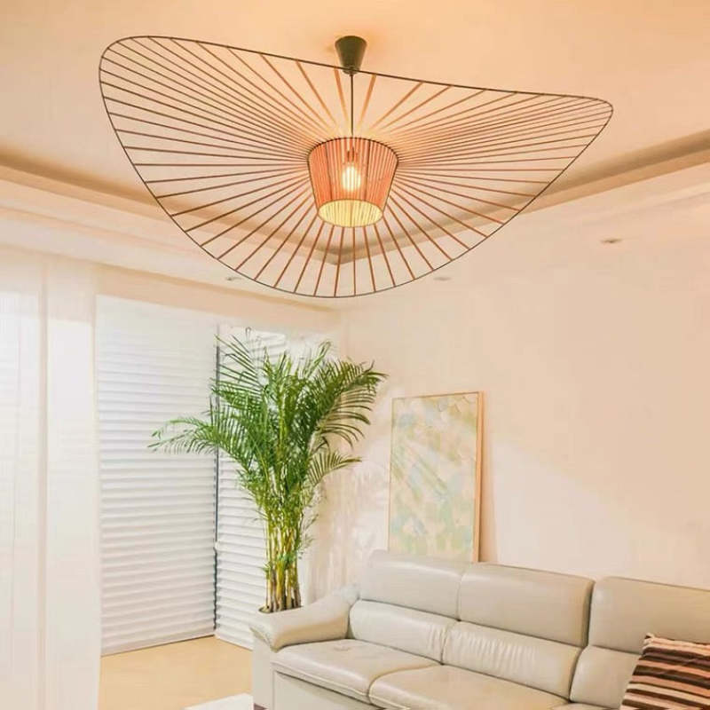 Renée open flower pendant light with wavy radial lines