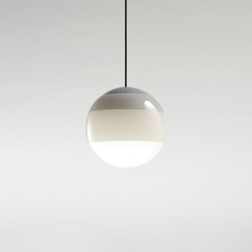 Isolated Gray Hailie globe with darker upper gradient, pale middle and luminous lower half