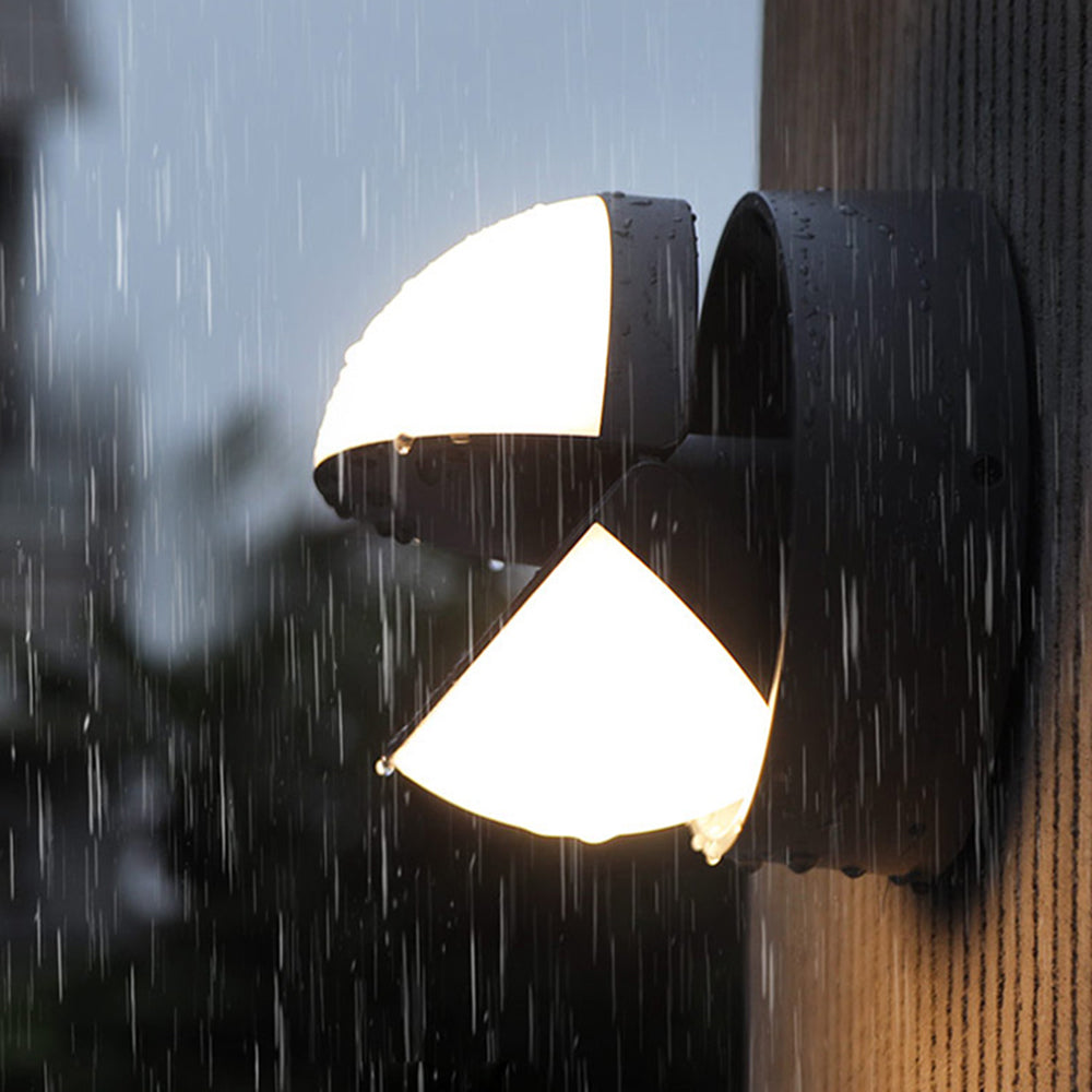 Orr Modern Geometry Rotatable Metal/Acrylic Outdoor Waterproof Wall Lamp, Black - Cueteks