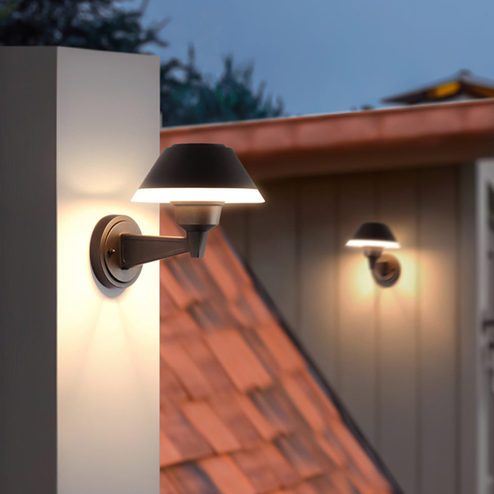Carins Modern Bowl Metal/Acrylic Outdoor Waterproof Wall Lamp, Black - Cueteks