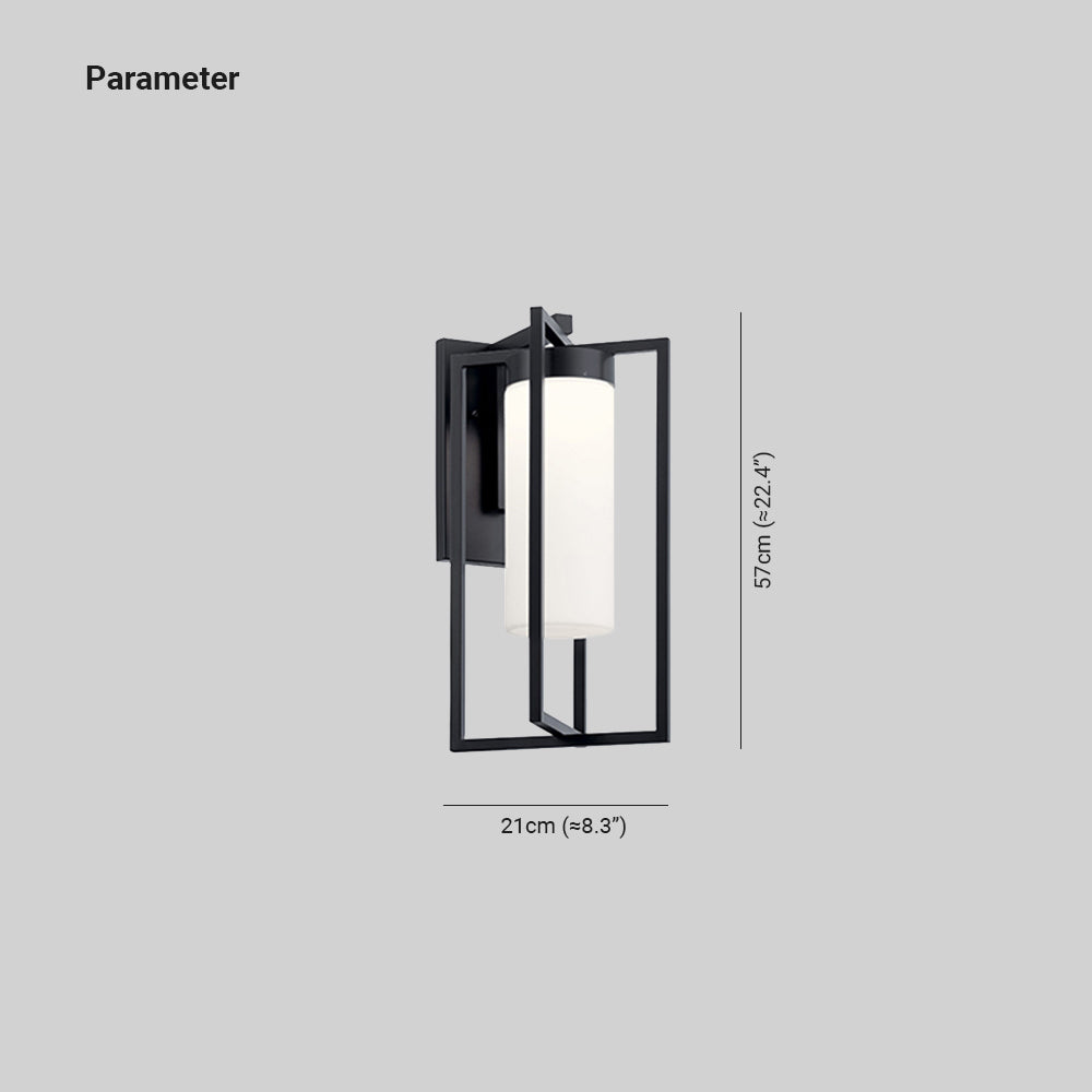 Orr Designer Rectangular Metal Outdoor Wall Lamp, Black - Cueteks