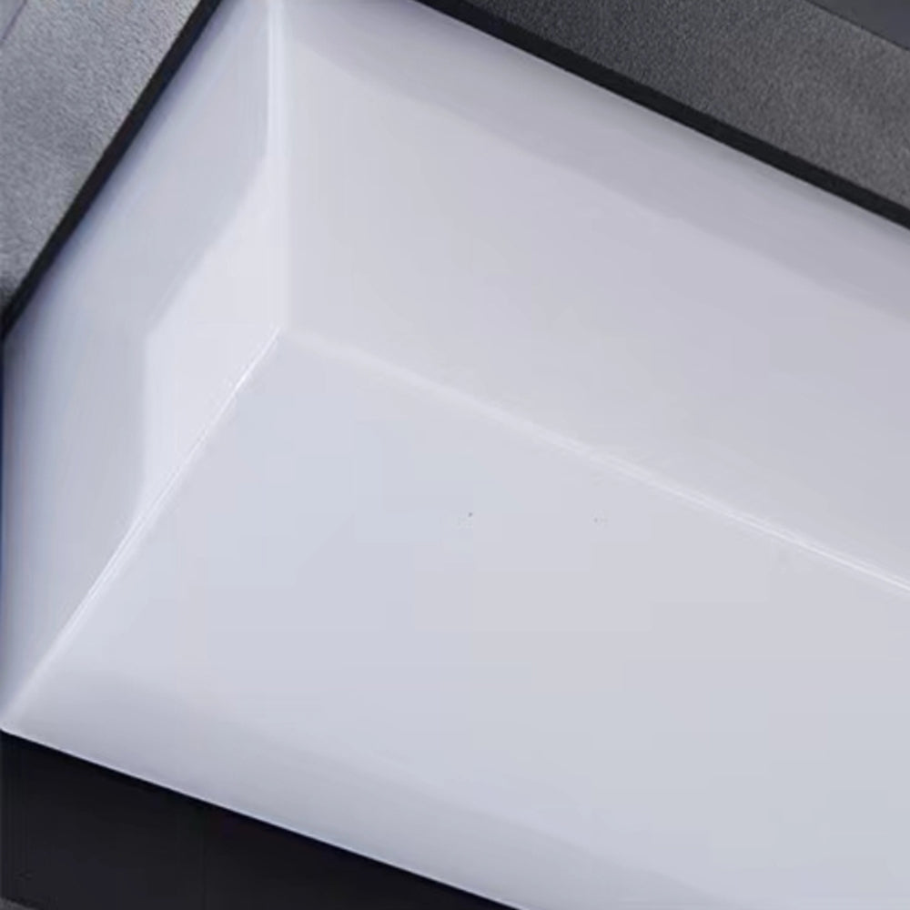 Orr Modern Sensor Rectangular Metal Outdoor Wall Lamp, Black/White - Cueteks