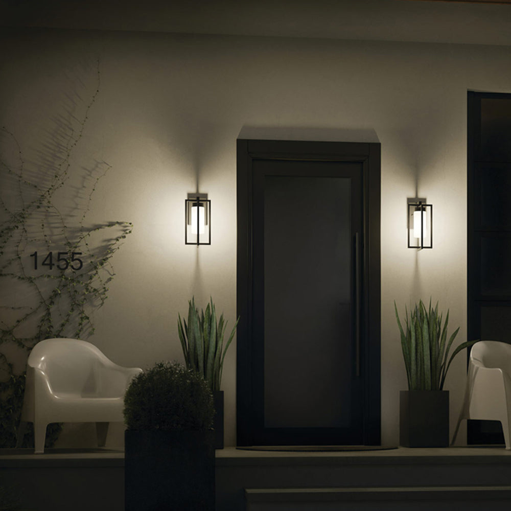 Orr Designer Rectangular Metal Outdoor Wall Lamp, Black - Cueteks