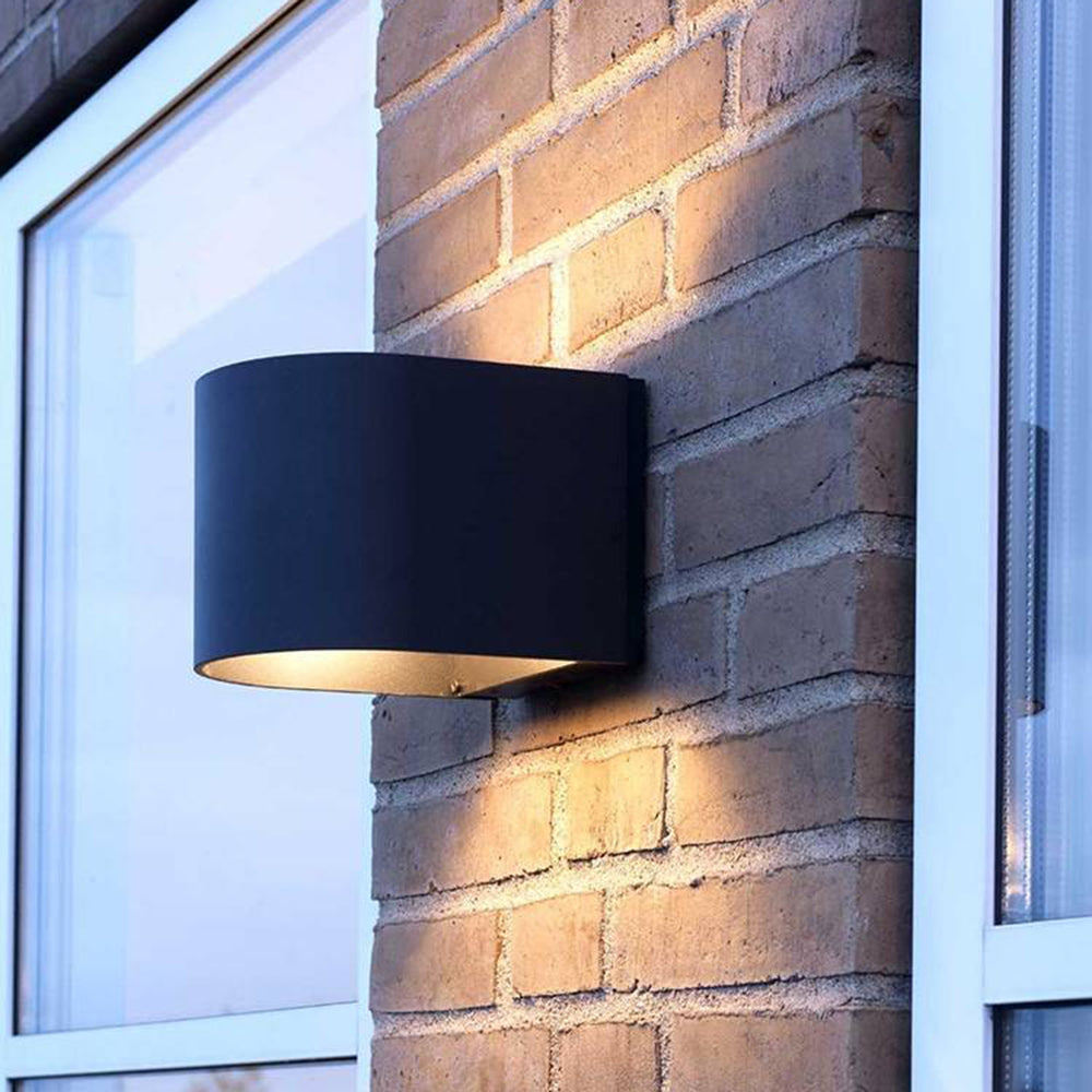 Orr Modern Cylinder Metal Outdoor Wall Lamp, Balck - Cueteks