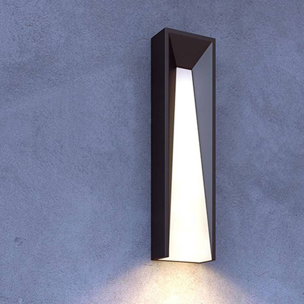 Orr Modern Rectangular Metal Outdoor Wall Lamp, Black/White - Cueteks