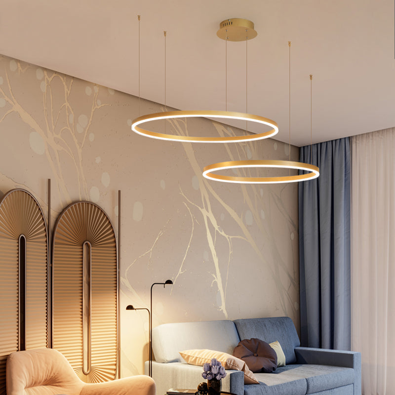 Arisha Modern Pendant Light Tir-Circle Black/Gold/Coffee Metal - Cueteks