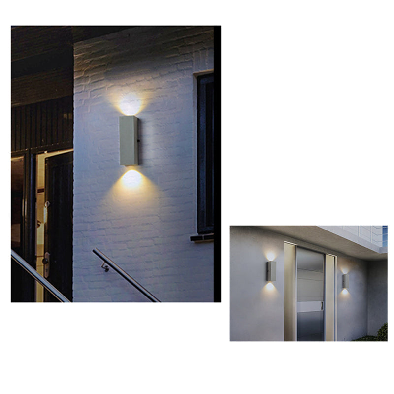 Orr Minimalist Cement Square Outdoor Wall Lamp, White - Cueteks