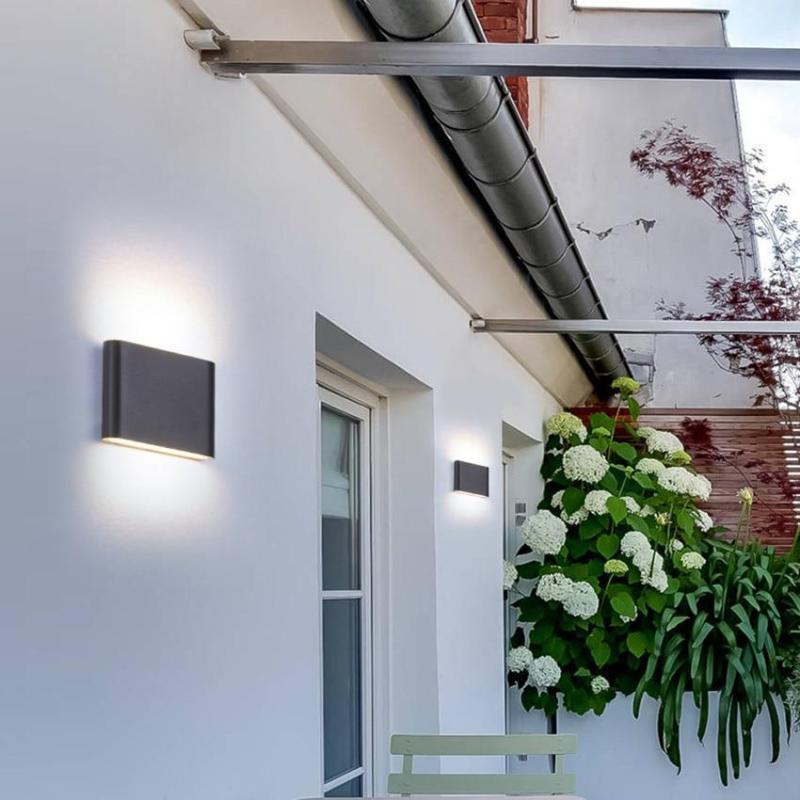 Orr Modern Rectagulart Metal Outdoor Wall Lamp, Black/White - Cueteks