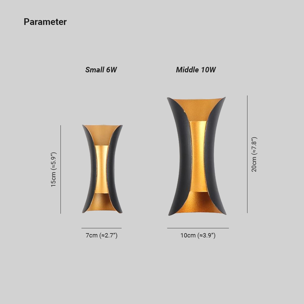 Orr Modern LED Outdoor Wall Light Gold/White Garden/Corridor - Cueteks
