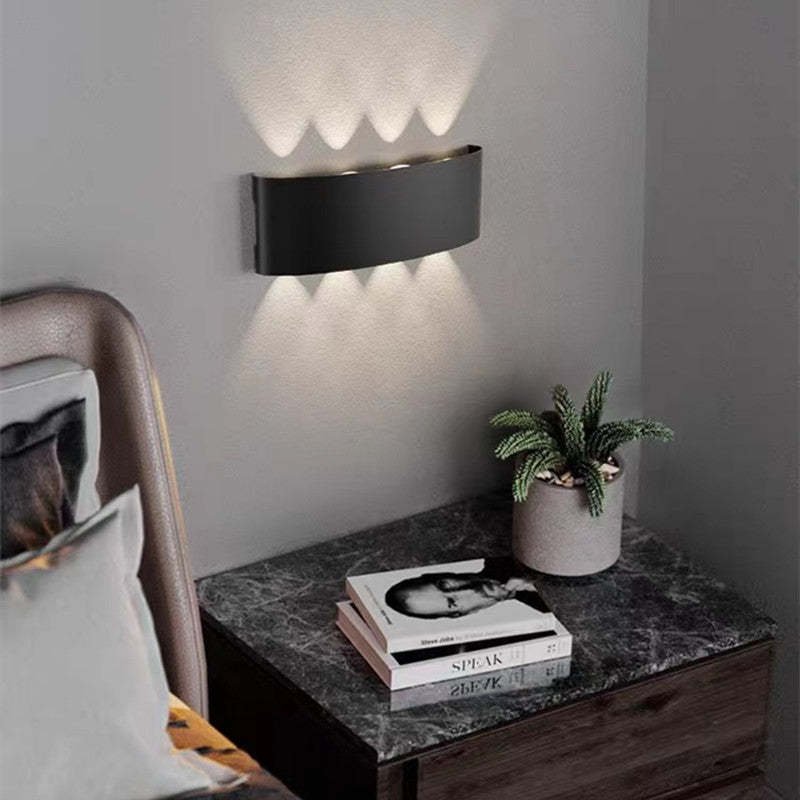Orr Modern Rectangular Metal Outdoor Wall Lamp, Black/White, Water-wave - Cueteks
