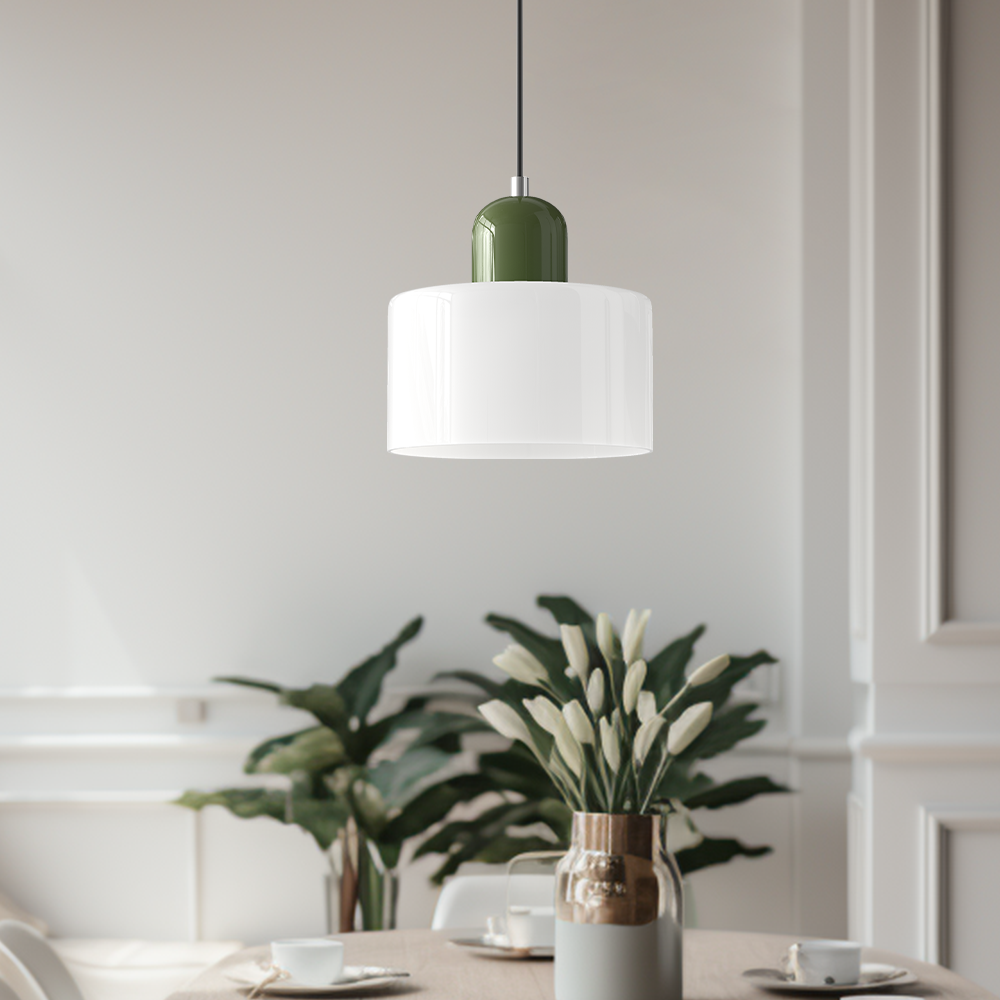 Morandi Modern White Glass Kitchen Island Pendant Light - Cueteks