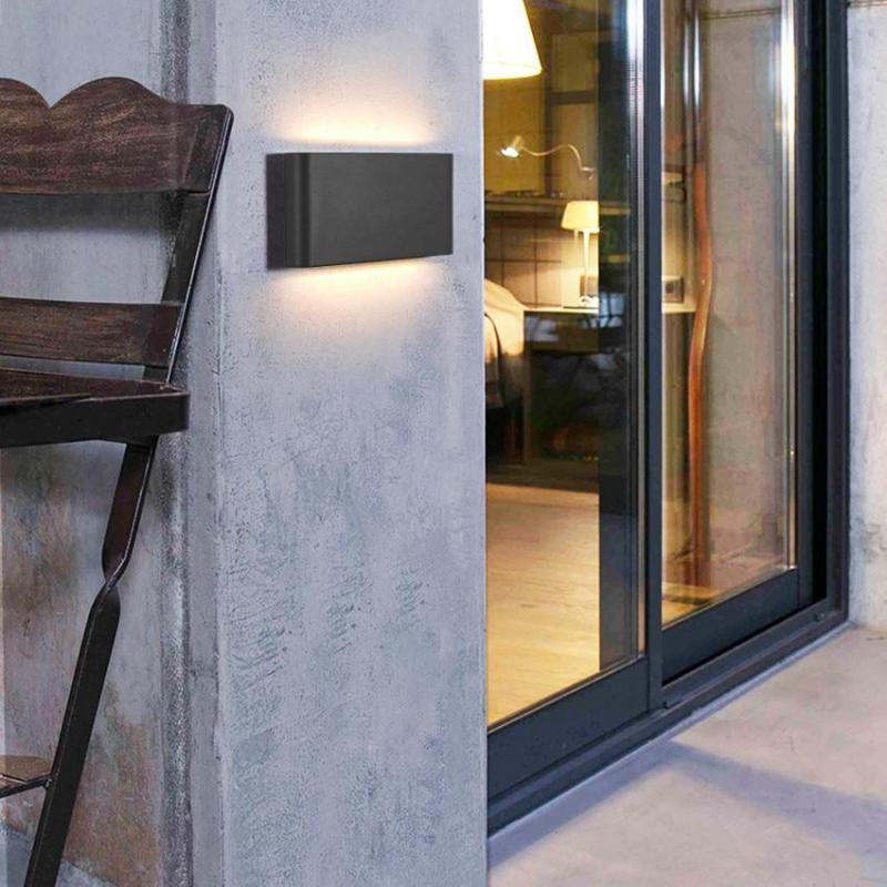 Orr Modern Rectagulart Metal Outdoor Wall Lamp, Black/White - Cueteks