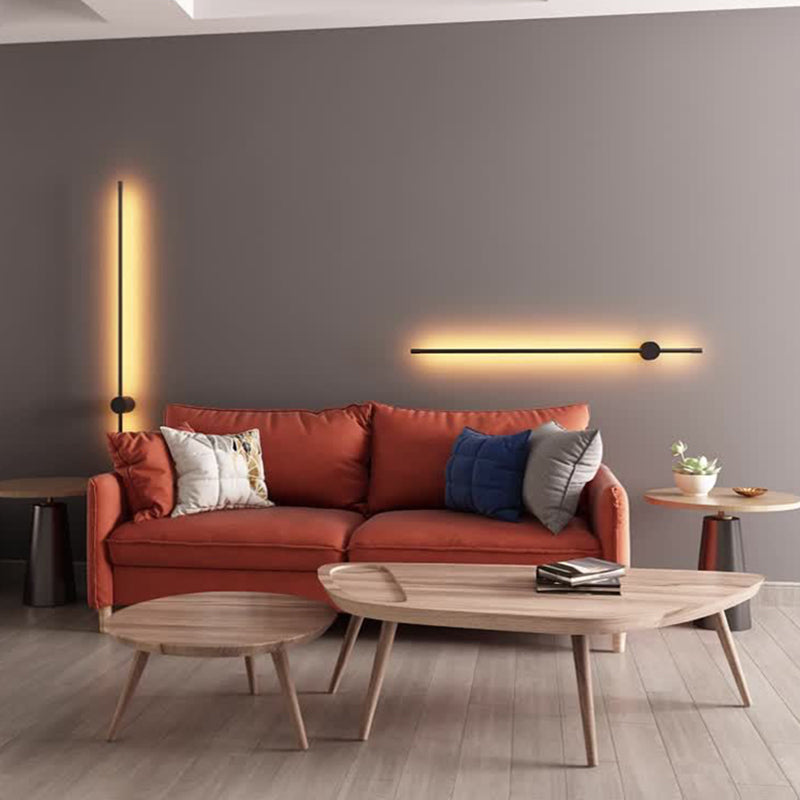 Edge Minimalist Rotatable Linear Outdoor Wall Lamp Black Corridor - Cueteks