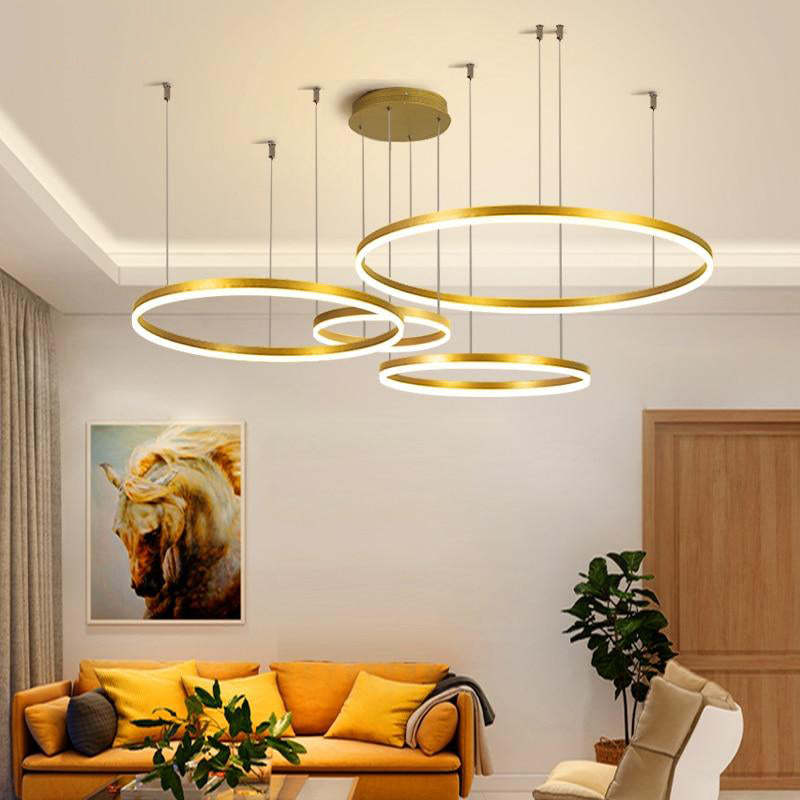 Arisha Modern Pendant Light Tir-Circle Black/Gold/Coffee Metal - Cueteks