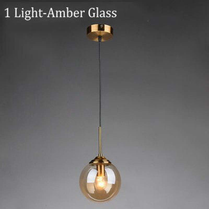 Valentina globe pendant light with gold-tone fittings