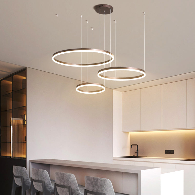Arisha Modern Pendant Light Tir-Circle Black/Gold/Coffee Metal - Cueteks